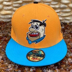 New Era Hana Barbera Fred Flintstone Baseball Cap/Hat Size 7 3/8th. EUC! Cartoon